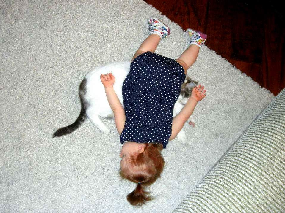 My cousins daughter and cat…