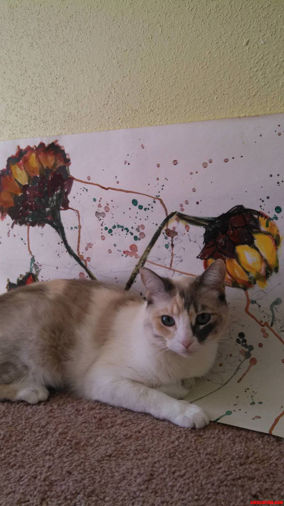 My Cat Apparently Also Appreciates My Great Aunts Artwork