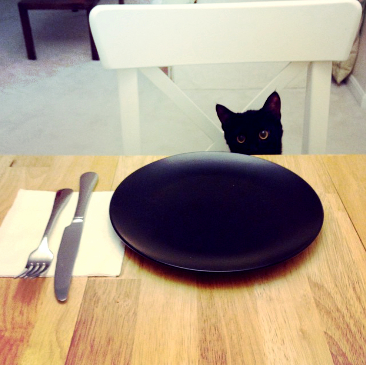 She always sits with us at the dinner table