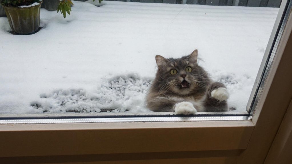 Image result for cats in snow funny